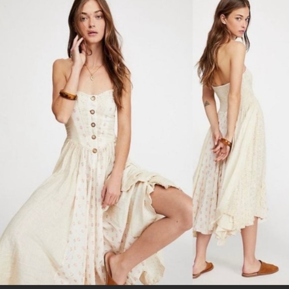 Free People Strapless Flowy Fit & Flare Amanda